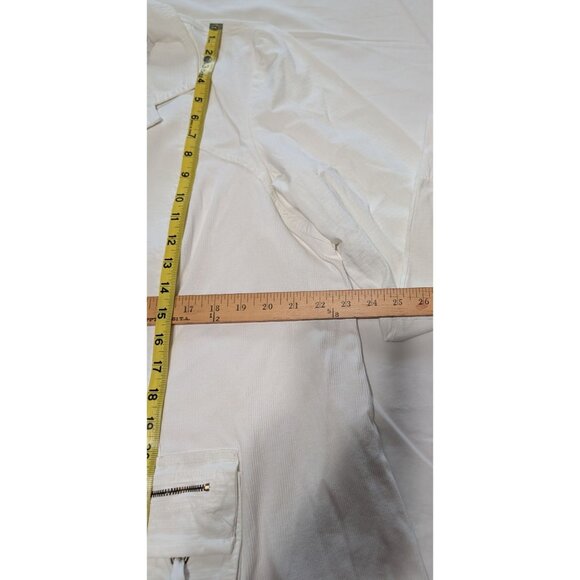 XCVI White Cotton Utility Blazer Jacket Pockets Drawstrings 2X Womens Casual - Picture 13 of 16